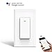 WI-FI Smart Wall light switch [1 Pack], OMOTON Wireless Timing Switch Outlet compatible with Amazon Alexa and Google Assistant, No Hub Required, Natural Wire Required, App Control from Anywhere