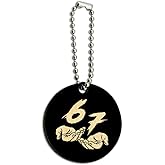 GRAPHICS & MORE 6-7 Meme Wood Wooden Round Keychain Key Chain Ring