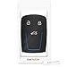 kwmobile Car Key Cover for Audi - Silicone Protective Key Fob Cover for Audi 3 Button Car Key Smart Key (only Keyless Go) - Black/Blue