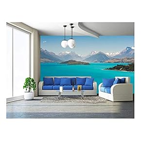 Beautiful Wakatiup Lake, New Zealand - Removable Wall Mural | Self-Adhesive Large Wallpaper - 66x96 inches
