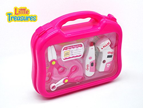 Doctor Medical Play Set- for preschoolers lots of medical accessories such as stethoscope, medical scissors and tray, scalpel, battery operated thermometer and pulse checker plus more - Thumbnail 3