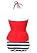 High Waisted Swimsuit for women, Retro Halter Peplum Bikini