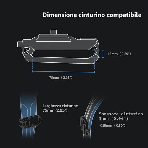PGYTECH Beetle Camera Clip, Shoulder Strap or Belt Holder for Carrying Action Cam, Card Machine, DSLR and Mirrorless Cameras