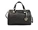 MICHAEL Michael Kors Womens Grayson Faux Leather Satchel Handbag Black Large