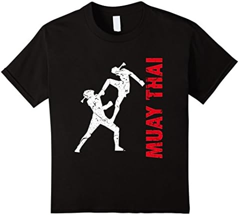 Kids Muay Thai Thailand Kickboxing T-Shirt - Martial Arts T-shirt 6 Black
