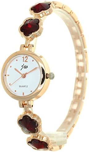 Plum Blossom Crystal Mounted Bracelet Band Jewellery Watch Rose Gold Stainless Steel Belt Rhinestone Women Leisure Wristwatch