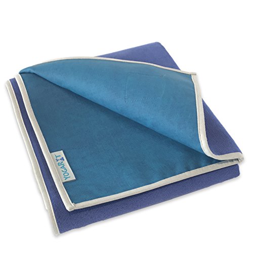 Gummy Grip Cush Yoga Towel - 100% Microfiber Top - Gummy Grip Silicone Backing Grips Mat - No Uncomfortable Raised Dots - Get the Gummy Blue Difference - Makes Great Travel Yoga Mat – 24" x 72"