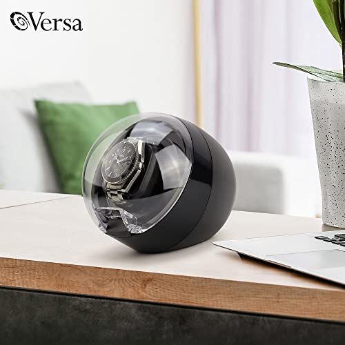 Versa Watch Winder for Automatic Watches - Direct Drive Motor, Touch Button Settings, 12 Settings, Display Light, Adjustable Pillow, Compact Design - Single Watch Winder for Rolexes