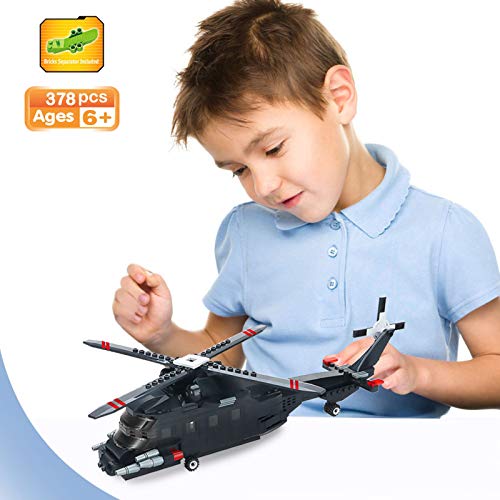 Army Military Helicopter Building Kit, Utility Helicopter Building Blocks Toys for Kids Aged 6