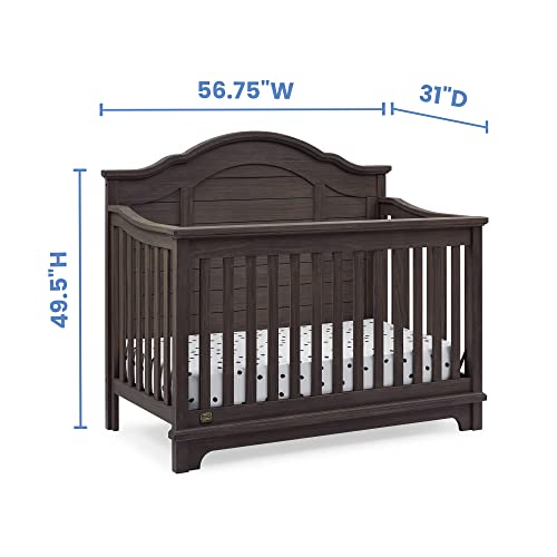 Delta Children Simmons Kids Asher 6in1 Convertible Crib with Toddler Rail, Greenguard Gold