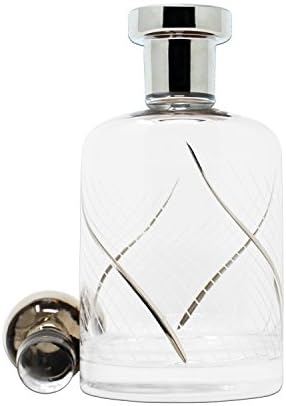 Glazze Crystal RMC-156-PL Whiskey & Liquor Decanter, 11”Height, 41 oz, Platinum