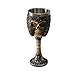 Otartu 7.5''H Gothic Skeleton Viking Skull Wine Goblet Cup Chalice Stainless Steel Liner