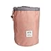 Large Makeup Bag - Travel Toiletry Organizer with Small Pouch and Clear PVC Brush Bag, Multi functional Polyester Cosmetic Storage Drawstring Bags for Women - Pink