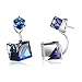 Change Color Earrring PLATO H Immortal Love Drop Dangle Earrings with Swarovski Crystal, Heart Of Ocean Blue Crystal Stud Earring, Woman Girls Jewelry Stud Earring Gifts