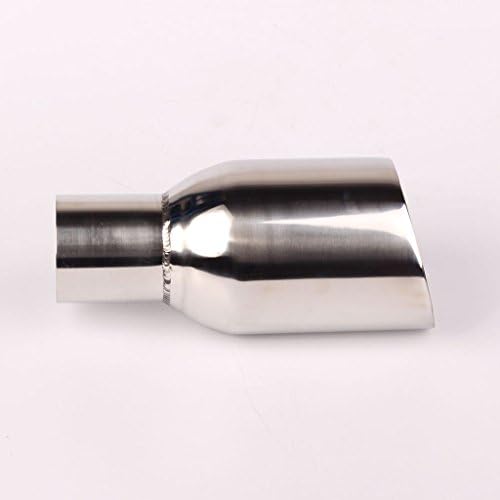 Single Slant Cut Exhaust Pipe Tip 2.5" Inlet 4" Outlet Stainless Steel
