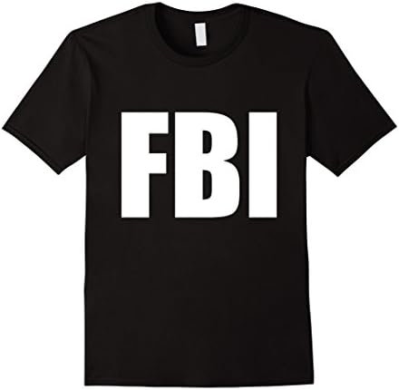 Mens FBI Replica Agent Inspector Funny Halloween Costume T-Shirt Medium Black