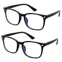 HIPOLOTUS Blue Light Blocking Glasses, Blue Light Blocking Glasses for Men Women, Anti Blue Light Computer Reading Gaming Glasses Black-2pack