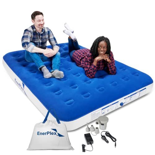 EnerPlex Camping Air Mattress With Built In Pump Queen Blow Up