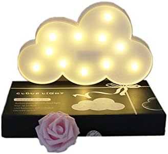 Lovely Cloud Light 3D Star Moon Night Light LED Cute Marquee Sign For Baby Children Bedroom Decor Kids Gift Toy (White cloud)