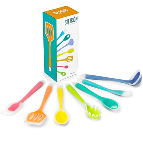 Silikon Rainbow Kitchen Utensils 7 Piece Silicone Cooking Tools Set