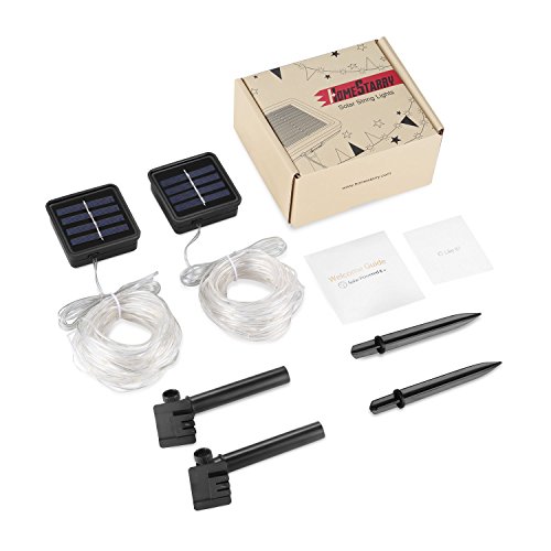image for Homestarry 2 Packs Solar Powered String Lights,8 Modes Twinkling Rope 