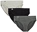 Balanced Tech Women's 3 Pack Classic Seamless Hipster Brief Bikini Panties - Black/Grey Assorted - Medium