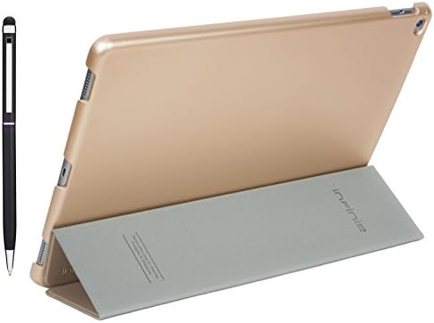 Slim Apple 12.9-inch iPad Pro Case, Infinie iPad Pro 12.9" Case [Slim Design][Magnetic Closure][Drop Resistant][+Stylus Pen][+Screen Protector] with Smart Cover for Auto Wake/Sleep Function - Gold