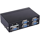 axGear 1 PC to 4 Port VGA Video Monitor Splitter Box W/Power