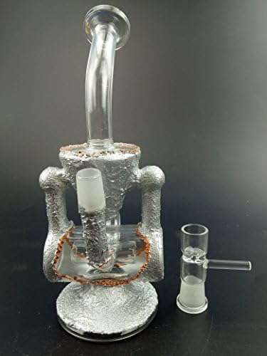 Scarise Glass Cup Filter Pipes 14.5mm Joint 20 Tall Oil Rigs Water Pipes (Silver)