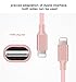 iPhone Charger, Rywell Denim Braided Lightning to USB Cable 3Pack 3ft/6ft/10ft Charging Cable Cord for iPhone 7 7 Plus SE 6 6s 6 Plus 5 5s iPad 4 Mini Air iPod Nano 7 iPod Touch 5 (Pink)