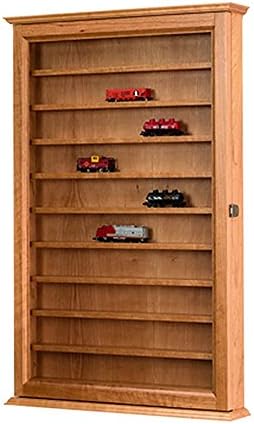 N Scale Model Train Display Case Wall Cabinet- Cherry *Made in the USA*