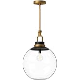 Copperfield 16-in Aged Gold/Clear Glass 1 Light Pendant