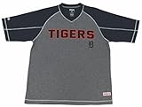 MLB Detroit Tigers Men's Fine Gauge Mesh V-Neck Raglan Shirt