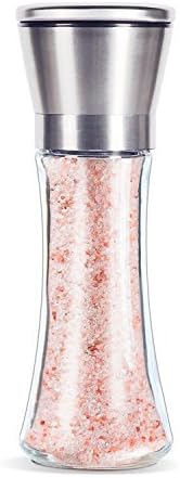 Hoohome Salt and Pepper Grinder, Brushed Stainless Steel Salt &amp; Pepper Mill and Shakers with 5 Grade Adjustable Ceramic Rotor