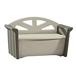 Rubbermaid Outdoor Patio Storage Bench, 4 cu. ft., Olive/Sandstone (FG376401OLVSS)