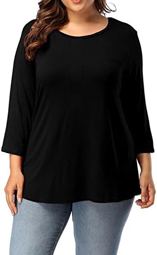 Jack David Famous Women's Plus Size T-Shirt Scoop Neck Bamboo Top Casual Soft Loose Fit 1X 2X 3X
