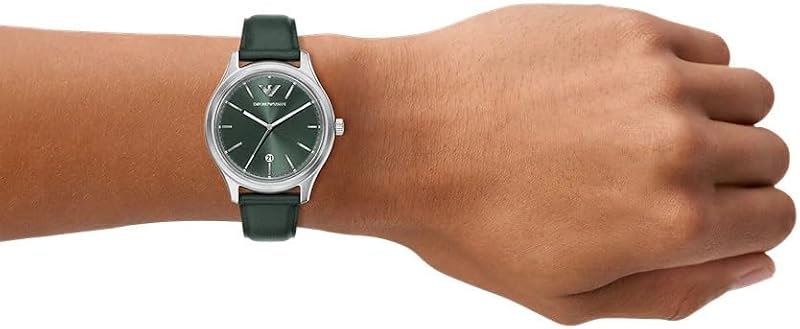 Relógio masculino de 41MM em aço inoxidável em tom prateado, AR11749