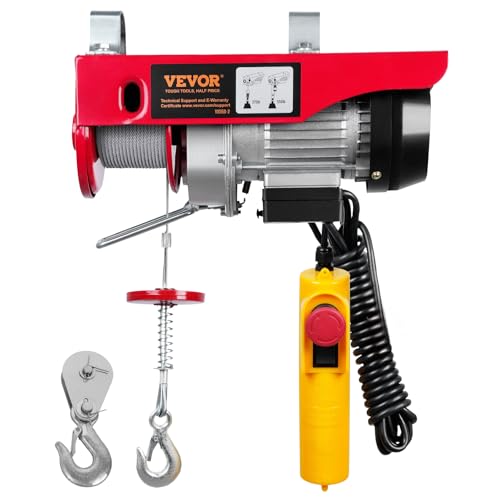 VEVOR 230V Elektrische Seilwinde 125kg bis 250kg Hubhöhe 12m Seilzug Motorwinde 510W Kupfermotor Flaschenzug 10m/min Hubgeschwindigkeit Hebezug mit ka