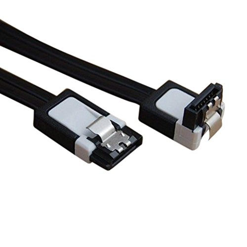Chezaa Hard Drive Data Cable, 2Pcs SATA 3.0 III SATA3 6Gb/s SSD Hard Drive Data Direct/Right Angle Cable (Black)