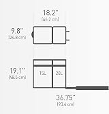 simplehuman CW1016 35L Pull-Out Recycling Kitchen Bin with Steel Frame view 7