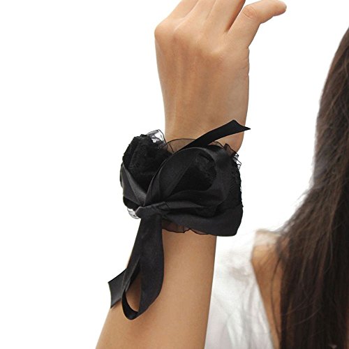 Oceaneshop Couples Games Flirt Tools Soft Black Adults Toys Lace Bracelets Blindfolded Mask Eye Mask and Handcuffs Lace Handcuffs - Thumbnail 3