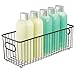mDesign Deep Metal Bathroom Storage Organizer Basket Bin - Farmhouse Wire Grid Design - for Cabinets, Shelves, Closets, Vanity Countertops, Bedrooms, Under Sinks - 2 Pack - Bronze