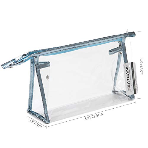 Sea Team 6pcs Transparent Portable Travel Toiletry Pouch Clear Vinyl Plastic Cosmetic Bag - //medicalbooks.filipinodoctors.org