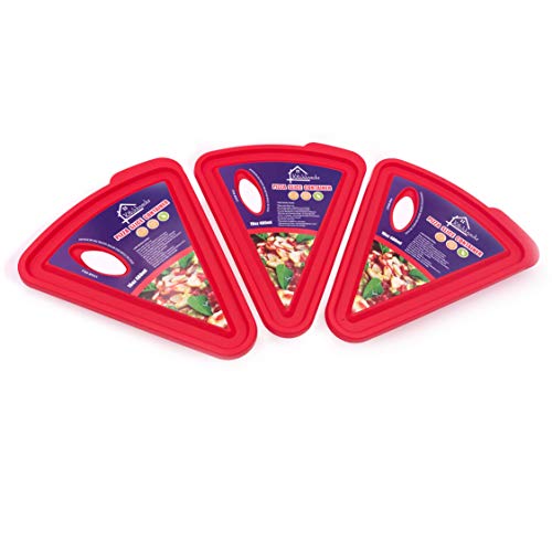 Kitchknacks Pizza Slice Container 3 Pack, Pizza Storage Lunchbox with