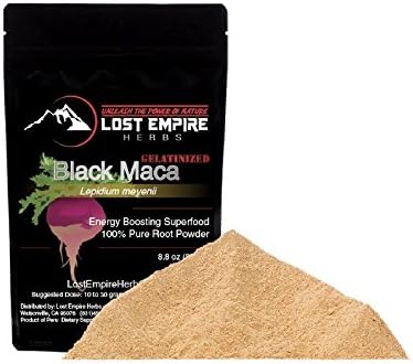 Organic Gelatinized Black Maca Root Powder - Adaptogenic Supplement, Natural Energy Boost, Increases Endurance/Stamina, Assists Muscle Growth - (250 g)