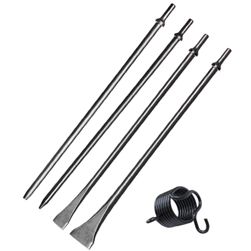 Pneumatic Air Chisel Set with Air Hammer Spring, 7/32" x 18" Point
