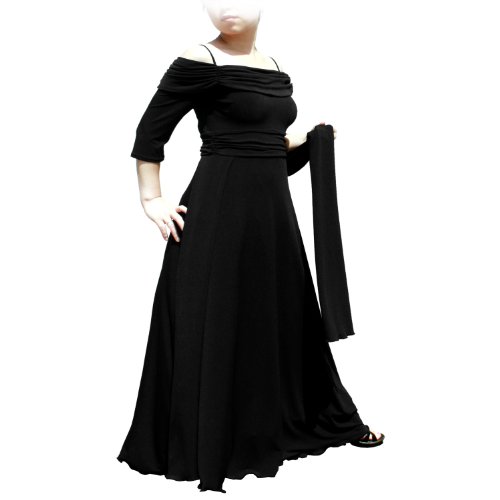 Evanese Women’s Plus Size dress with 3/4 sleeves and side flare (3X. Black), Online Clothing Store