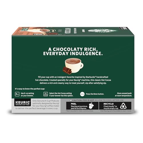 Starbucks Coffee KCup Pods, Naturally Flavored Hot Cocoa For Keurig Coffee Makers, 6 Boxes (60