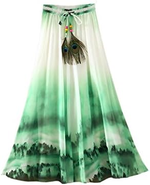 Eleter Girl's Chiffon Skirt Long Skirt Fit S-M