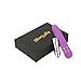 Waterproof Female Multi-Speed Purple Vibrating Dildo with Mini Bullet Vibrator as Bonus